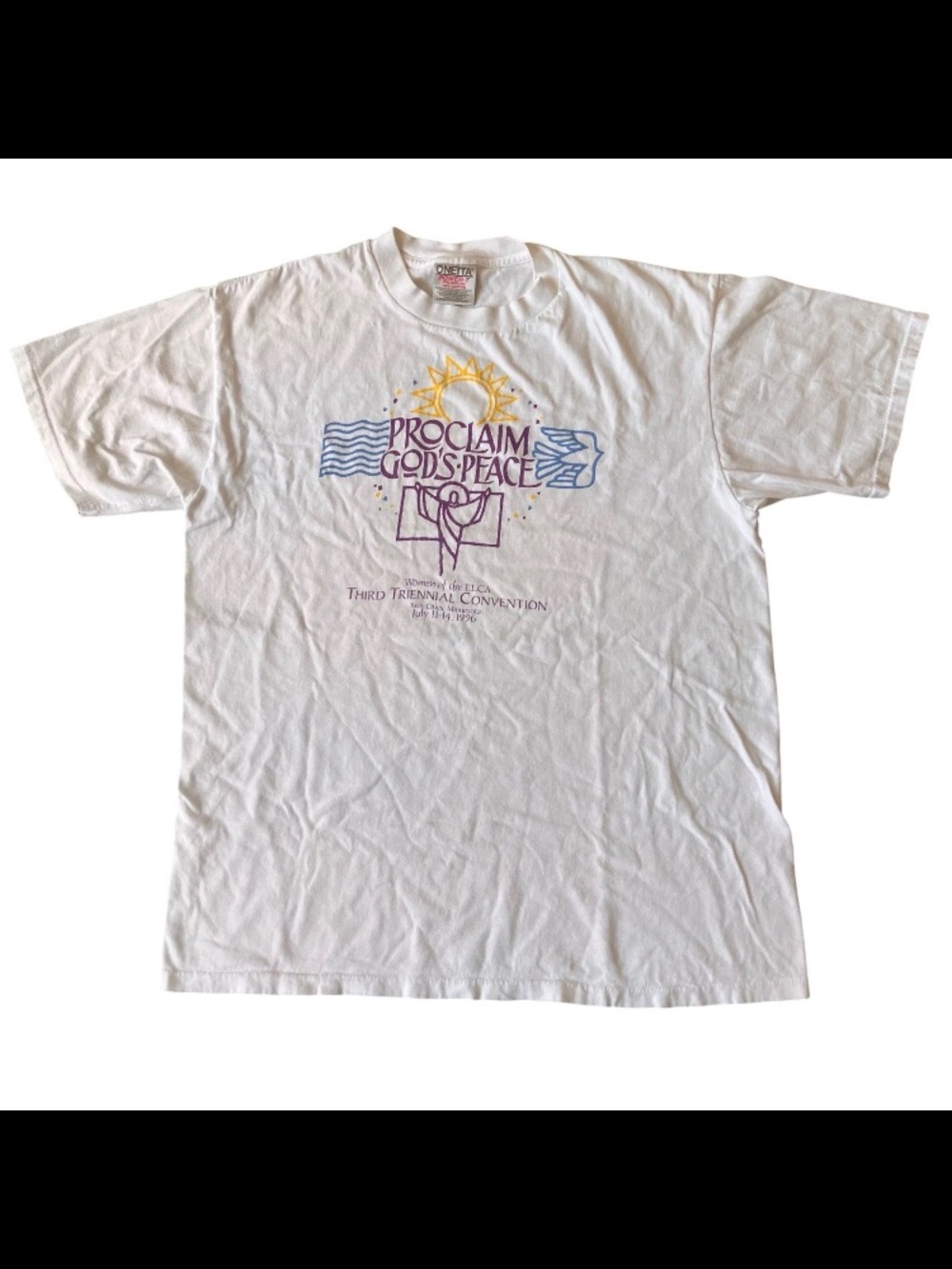 Vintage ELCA Women Shirt Proclaim God's Peace Evangelical Lutheran Church 1996 L